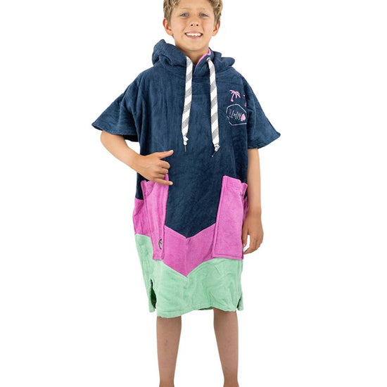 Kids Poncho - Grey Blue Parma 6-9 ans