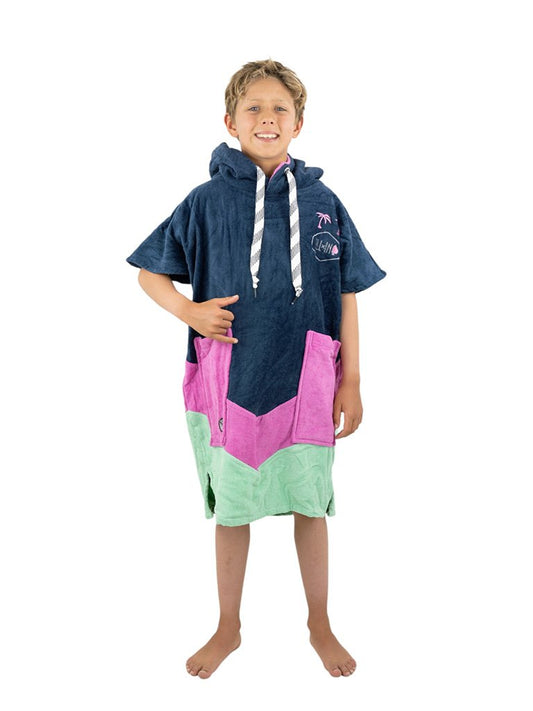 Kids Poncho - Grey Blue Parma 6-9 ans