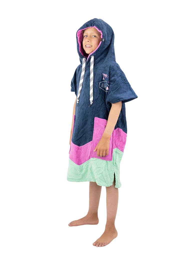 Kids Poncho - Grey Blue Parma 6-9 ans