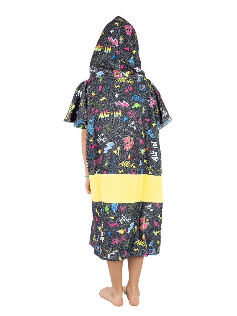 Kids Poncho - Pop 80s Black 6-9 ans