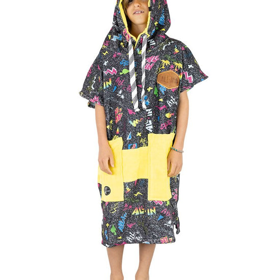 Kids Poncho - Pop 80s Black 6-9 ans