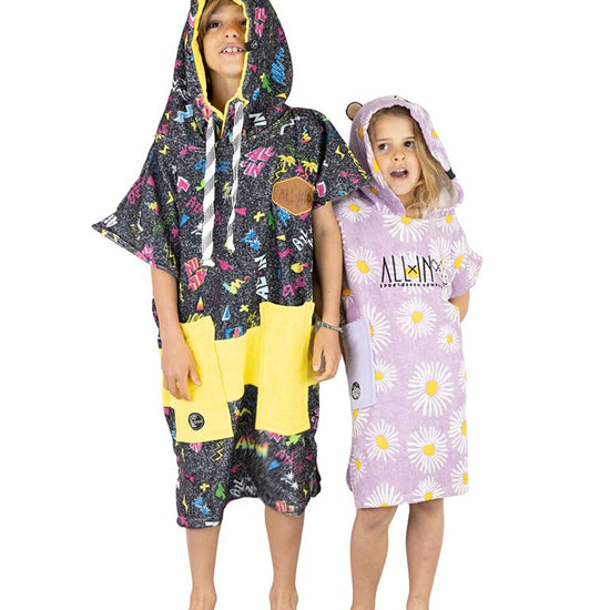 Kids Poncho - Pop 80s Black 6-9 ans