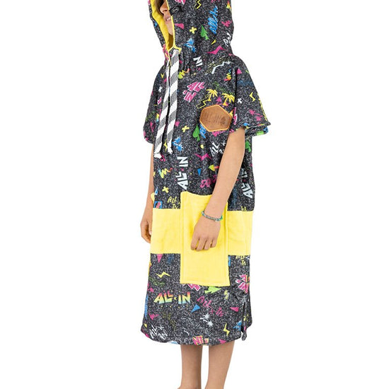 Kids Poncho - Pop 80s Black 6-9 ans