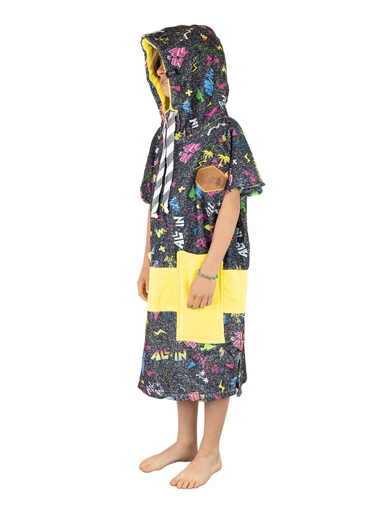 Kids Poncho - Pop 80s Black 6-9 ans