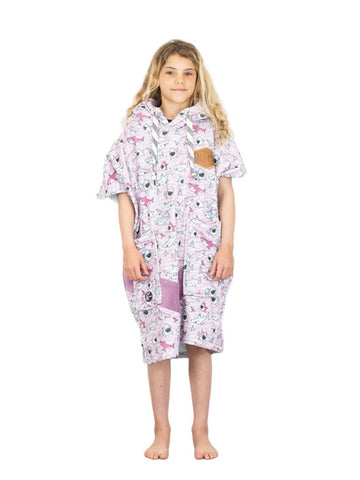 Kids Poncho - Sharky Pink 6-9 ans