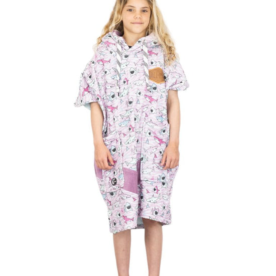 Kids Poncho - Sharky Pink 6-9 ans