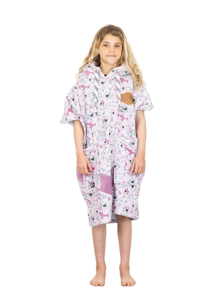 Kids Poncho - Sharky Pink 6-9 ans