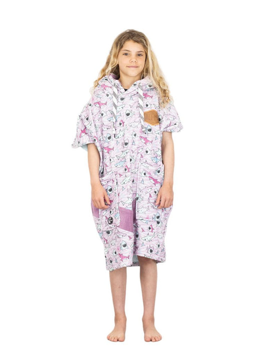 Kids Poncho - Sharky Pink 6-9 ans