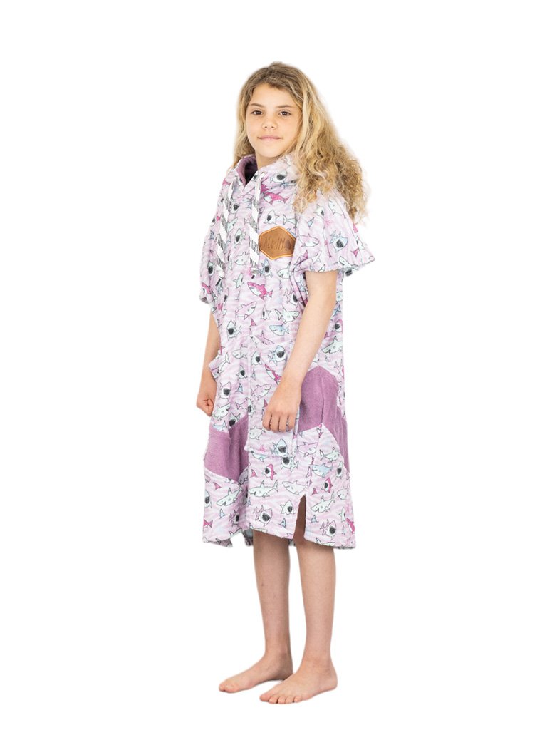 Kids Poncho - Sharky Pink 6-9 ans