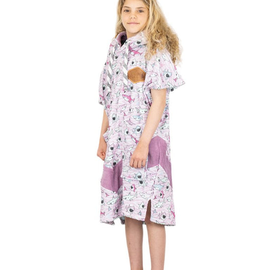 Kids Poncho - Sharky Pink 6-9 ans