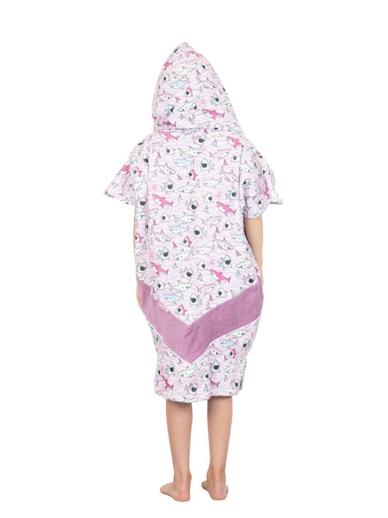 Kids Poncho - Sharky Pink 6-9 ans