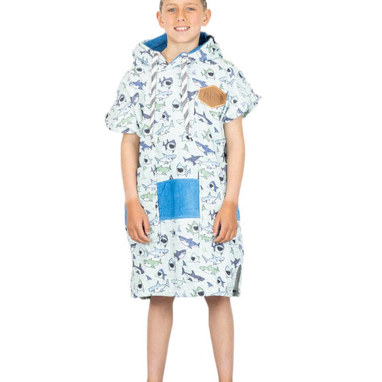 Kids Poncho - Sharky Blue 6-9 ans