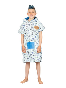 Poncho enfant 6 à 9 ans - Sharky Bleu