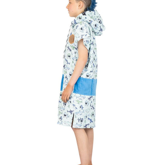 Kids Poncho - Sharky Blue 6-9 ans