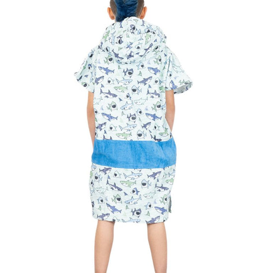 Kids Poncho - Sharky Blue 6-9 ans