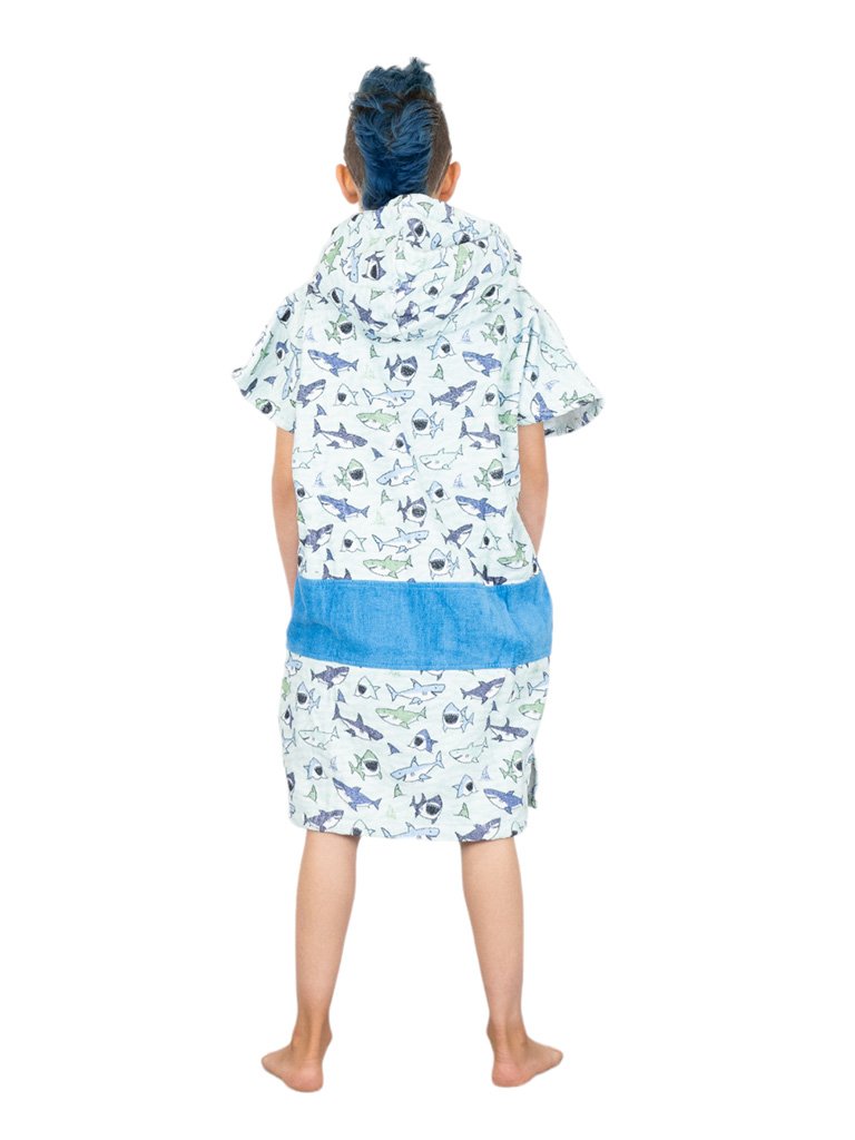 Kids Poncho - Sharky Blue 6-9 ans