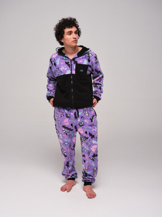 Fleece hoody - Pop 80s Violet