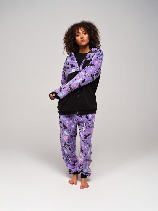 Sudadera polar con capucha - Pop 80s Violeta
