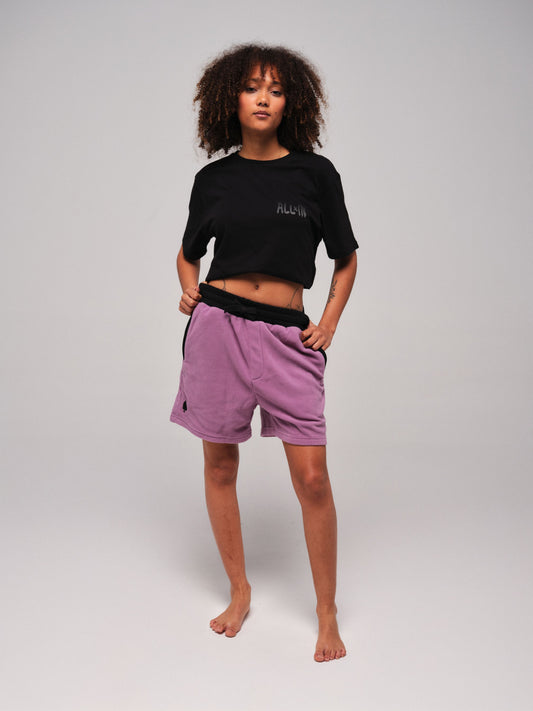 Fleece korte broek - Paars