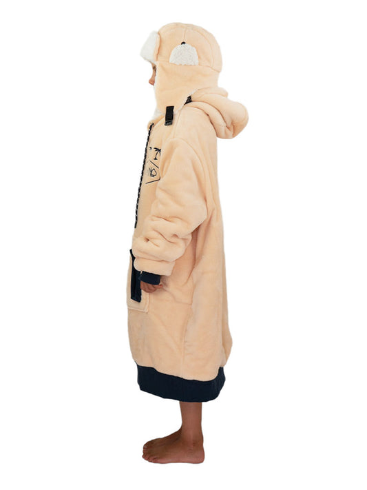 Junior geruite poncho - Donker Roze 6-14 jaar