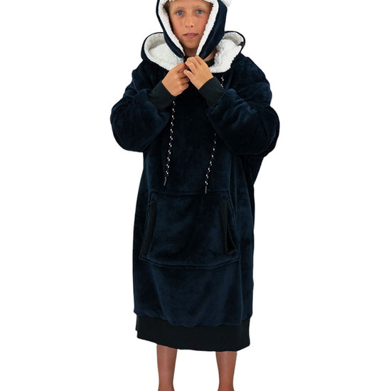 Poncho a cuadros junior - Gris Azul 6-14 años