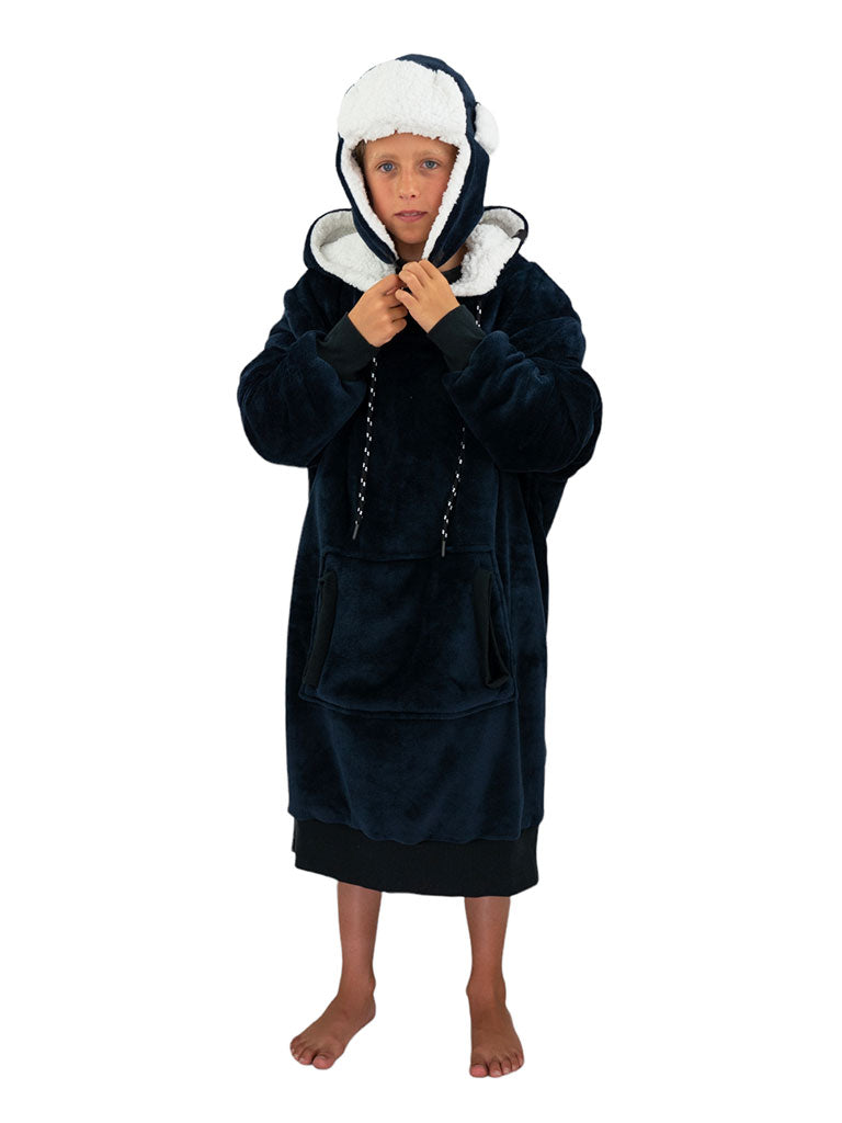 Poncho a cuadros junior - Gris Azul 6-14 años