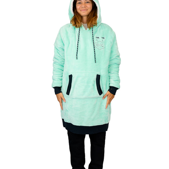Poncho a cuadros - Turquesa L/XL