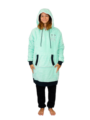Poncho a cuadros - Turquesa L/XL