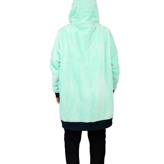Poncho a cuadros - Turquesa L/XL