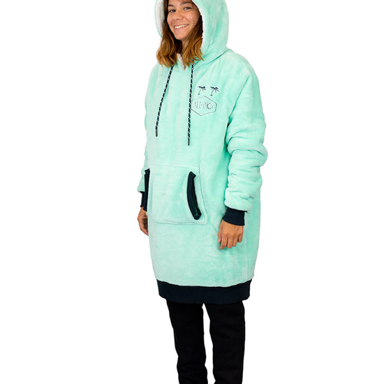 Poncho a cuadros - Turquesa L/XL