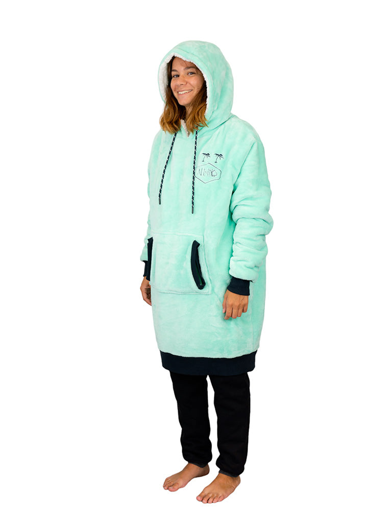 Poncho a cuadros - Turquesa L/XL