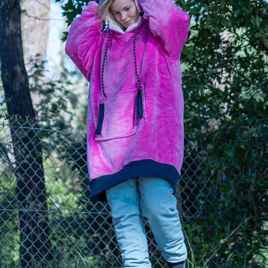 Geruite Poncho - Viola XS/S/M