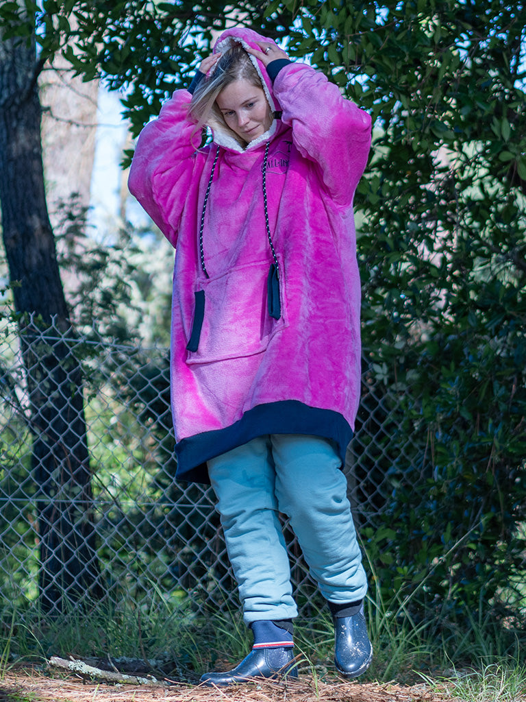 Geruite Poncho - Viola XS/S/M