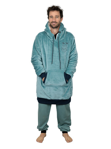 Poncho a cuadros - Azul Verde L/XL
