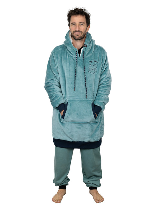 Geruite Poncho - Blauw Groen L/XL