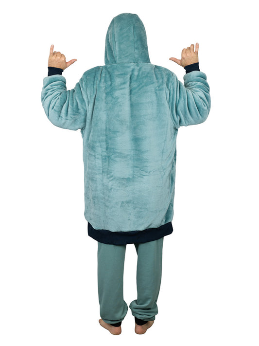 Geruite Poncho - Blauw Groen L/XL