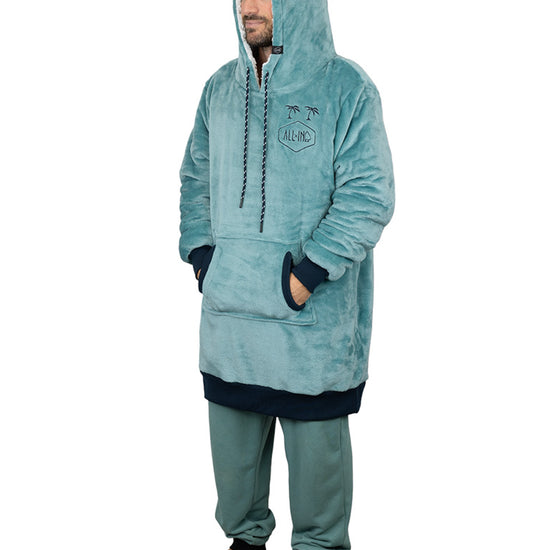 Poncho a cuadros - Azul Verde L/XL