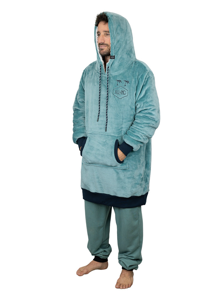 Poncho a cuadros - Azul Verde L/XL