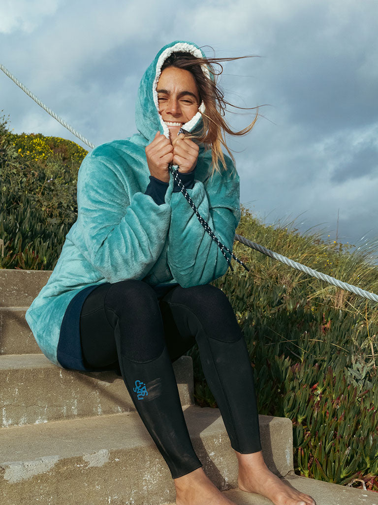 Poncho a cuadros - Azul Verde L/XL