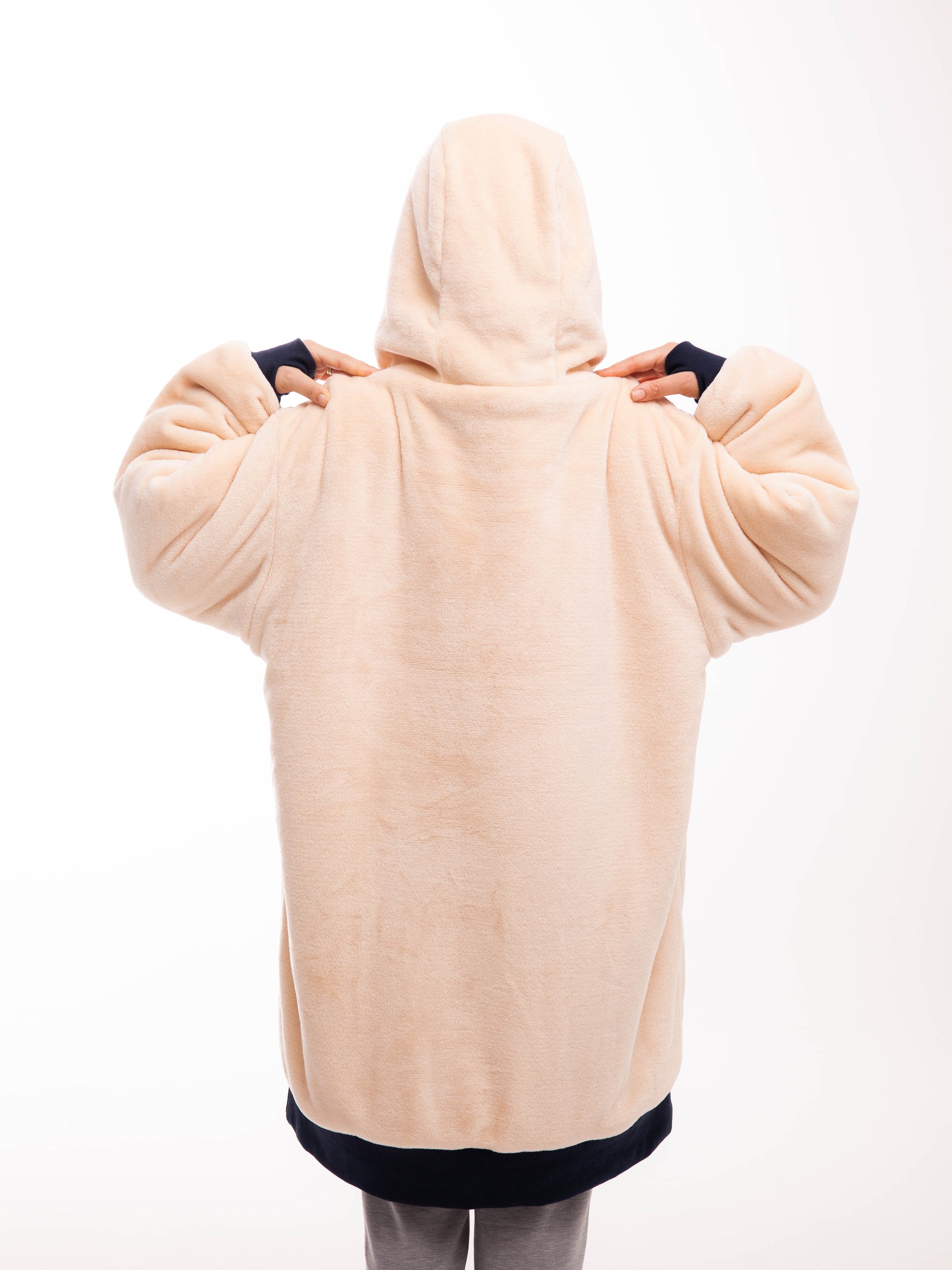 Poncho a cuadros - Rosa oscuro XS/S/M