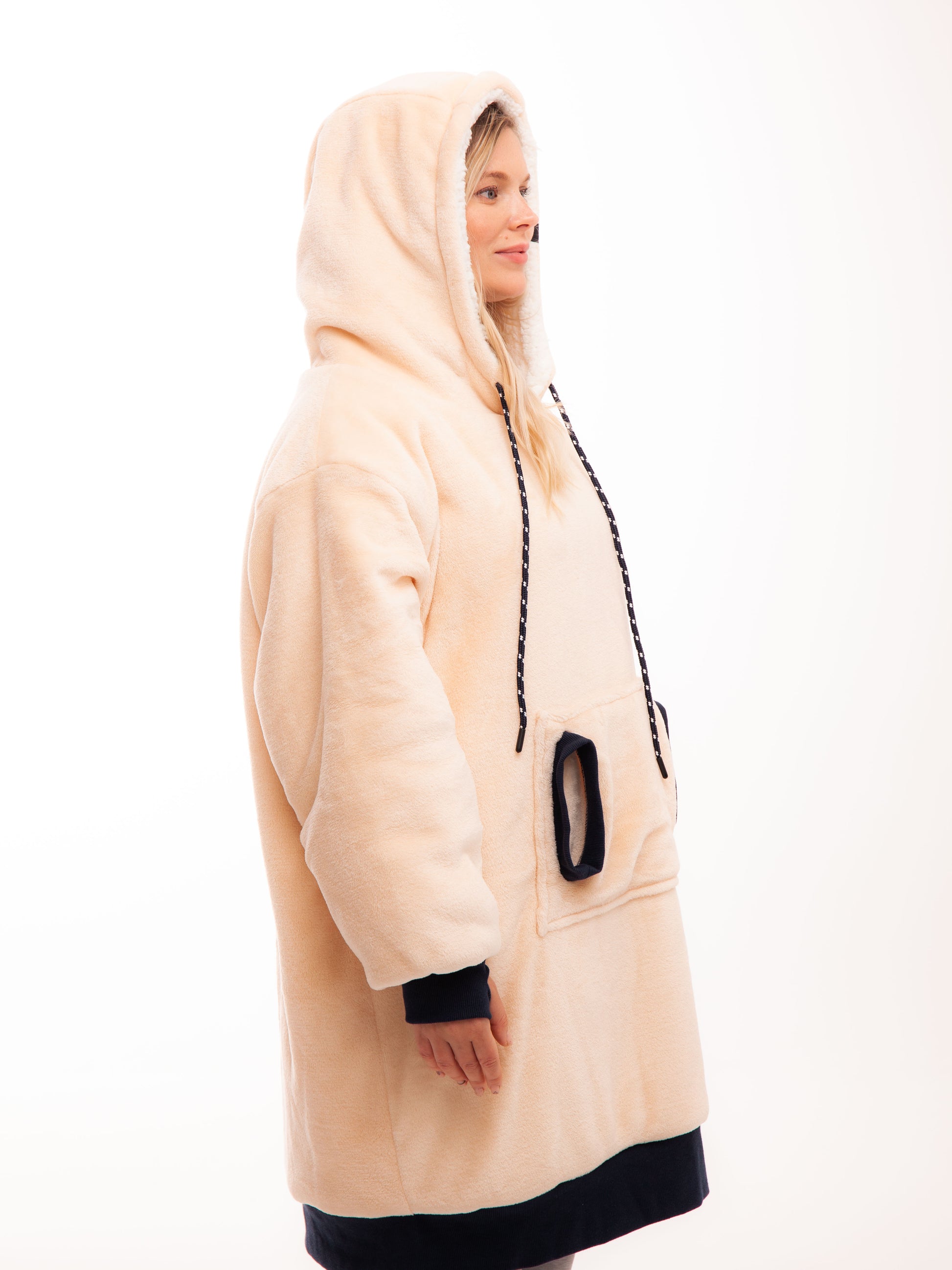 Poncho a cuadros - Rosa oscuro XS/S/M