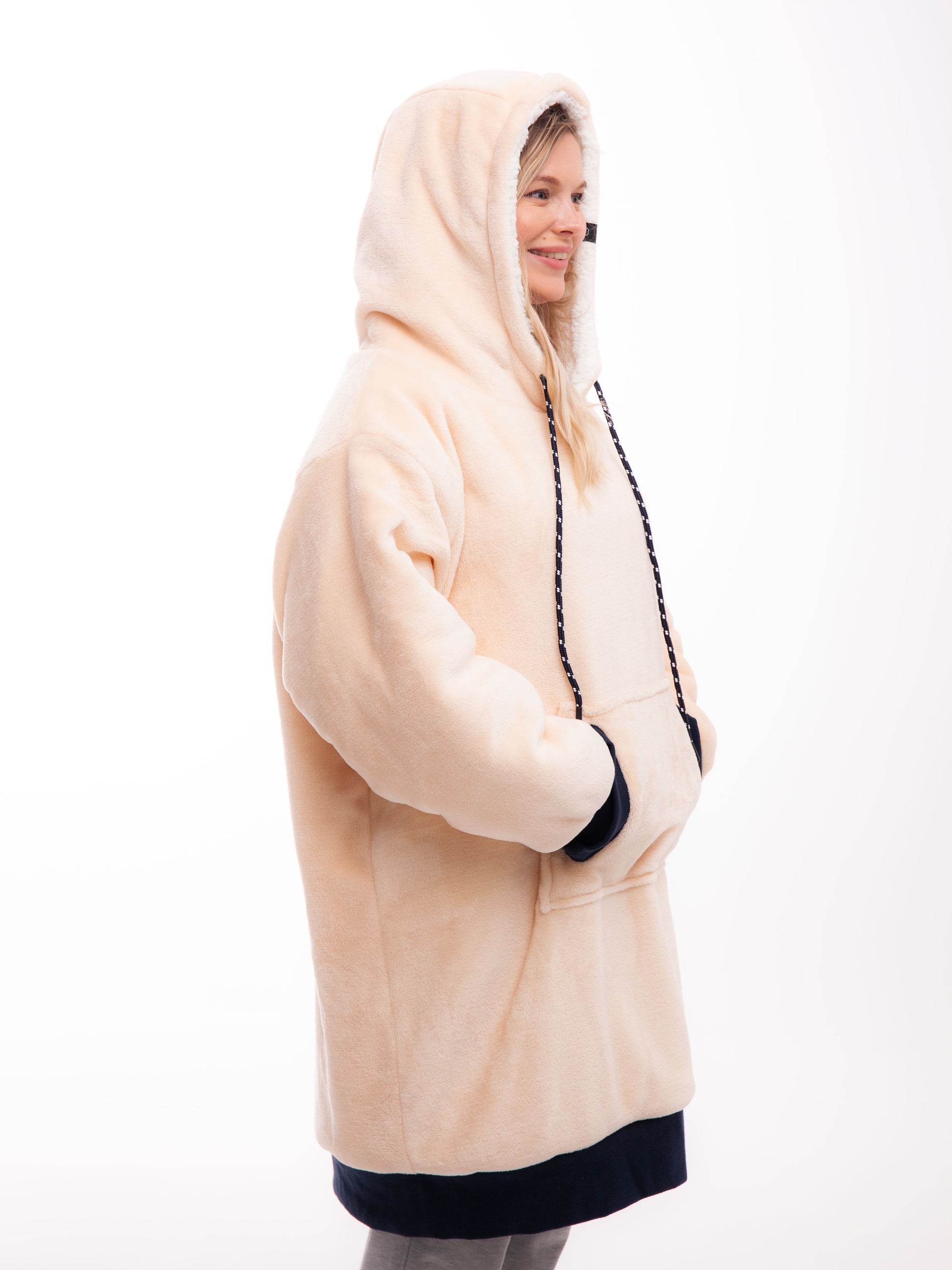 Poncho a cuadros - Rosa oscuro XS/S/M