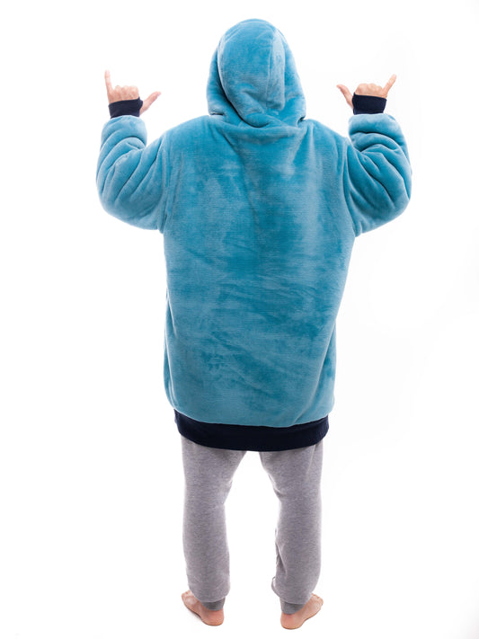Geruite Poncho - Blauw XS/S/M