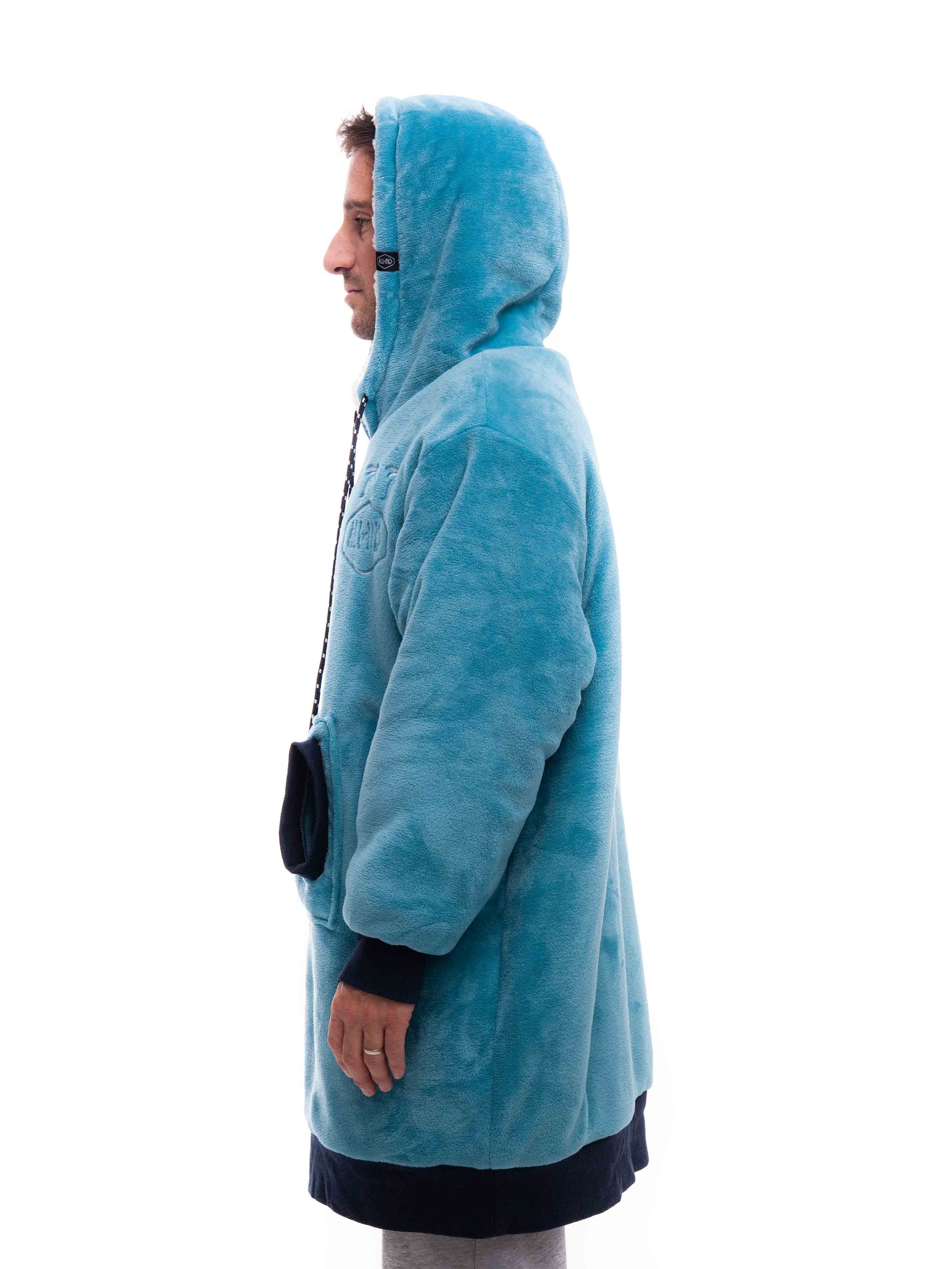 Geruite Poncho - Blauw XS/S/M