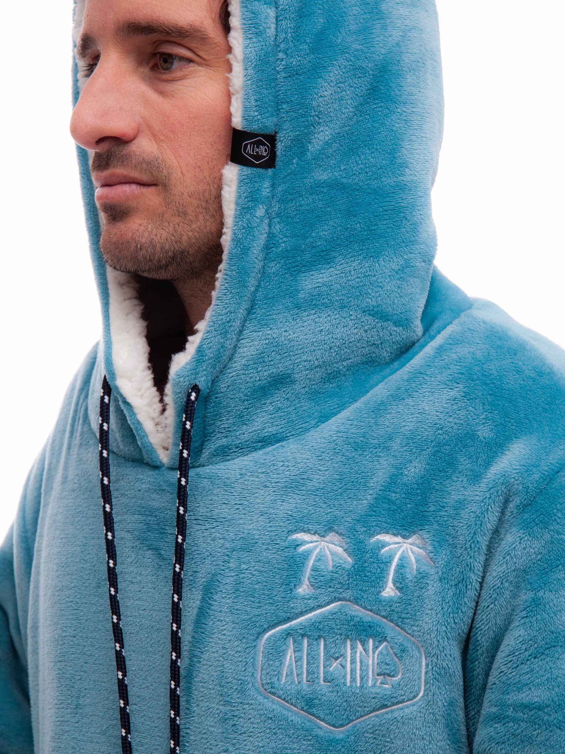 Geruite Poncho - Blauw XS/S/M