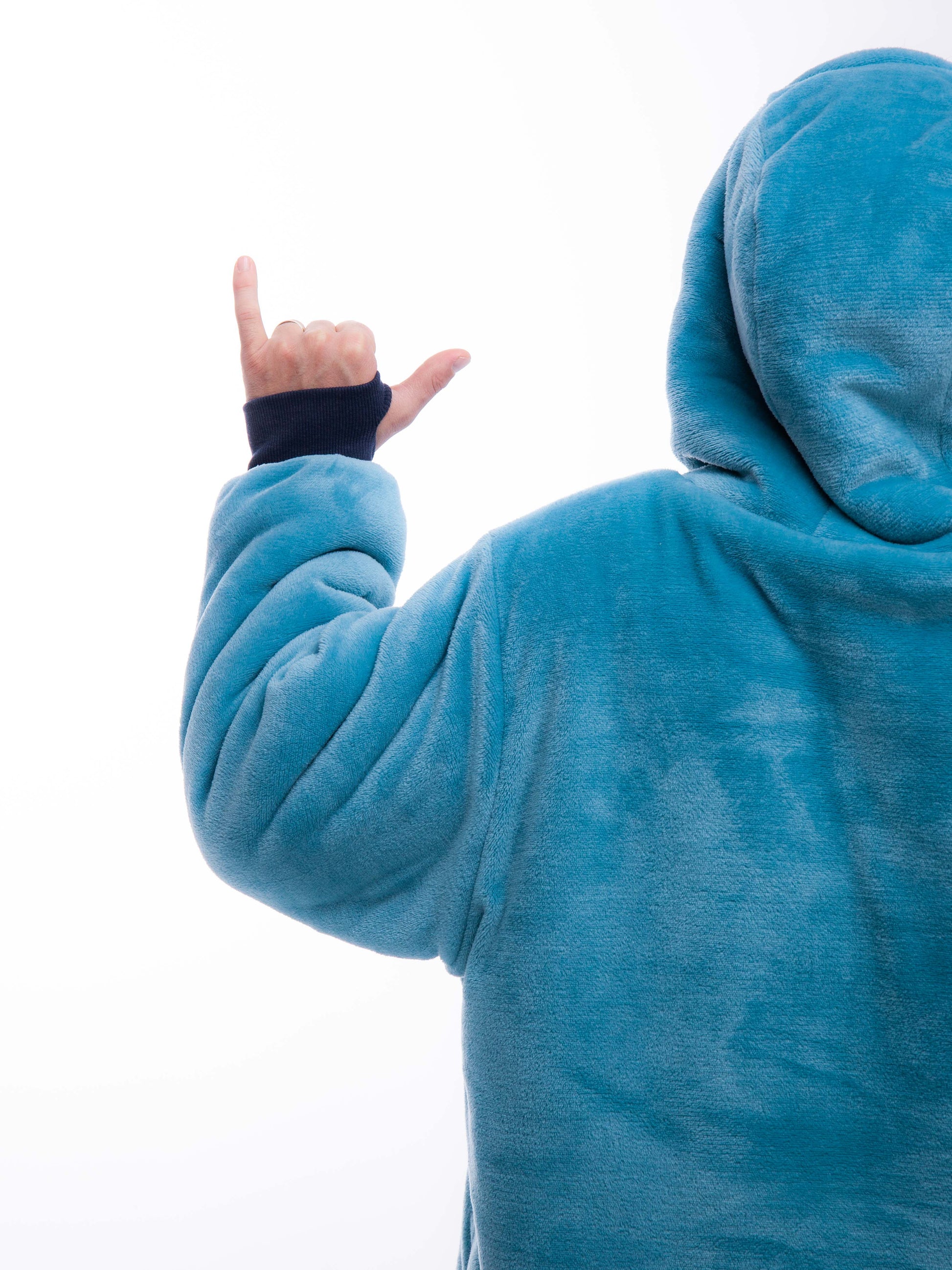 Geruite Poncho - Blauw XS/S/M