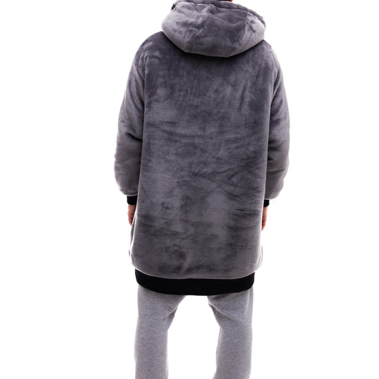 Geruite Poncho - Houtskool XS/S/M