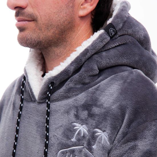 Geruite Poncho - Houtskool XS/S/M