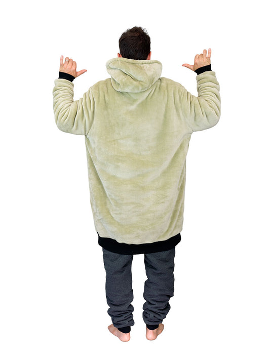 Geruite Poncho - Beige L/XL