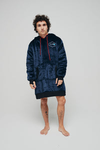 Poncho Plaid - GREY BLUE